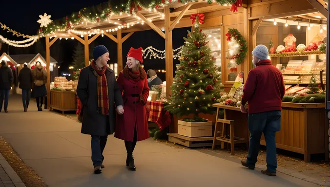 Twinkling Fir Tree in Holiday Market