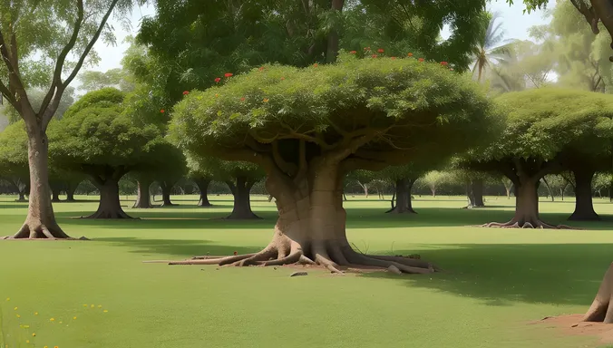 Twisted Karadi Trees in Lush Green Setting