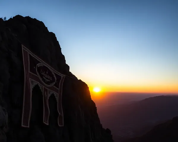 Udghatan Banner on Towering Mountain Face