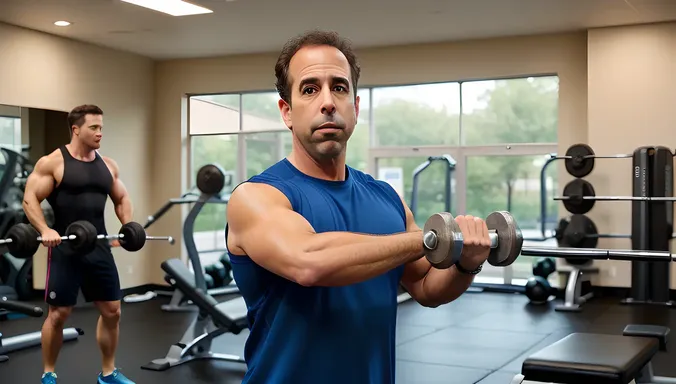 Unenthusiastic Jerry: Gym Workout Struggles