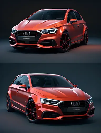 Unique 3D Car Concept Art with Glowing Lights and Futuristic Design