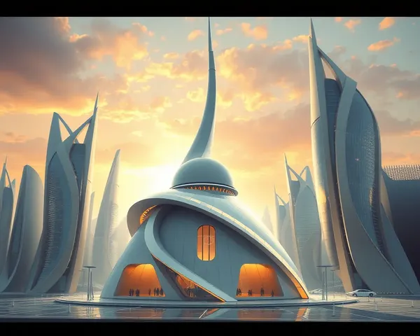 Unique Masjid Minar Concept Art with Curved Design