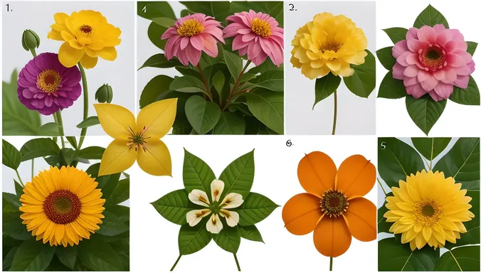 Unique Shapes and Colors of Dicot Flowers Collage