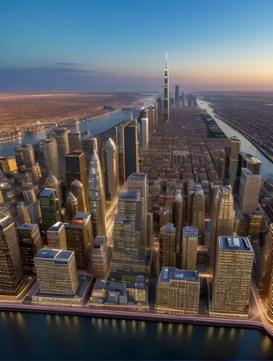 Urban Cityscape in Good Morning HD 3D Image