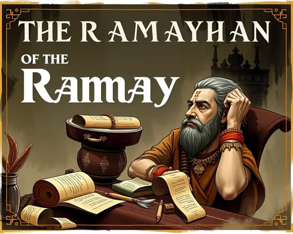 Valmiki Creating Ramayana with Scrolls and Quills