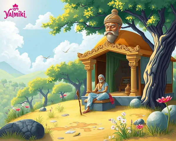 Valmiki in Ashram with Deep Meditation