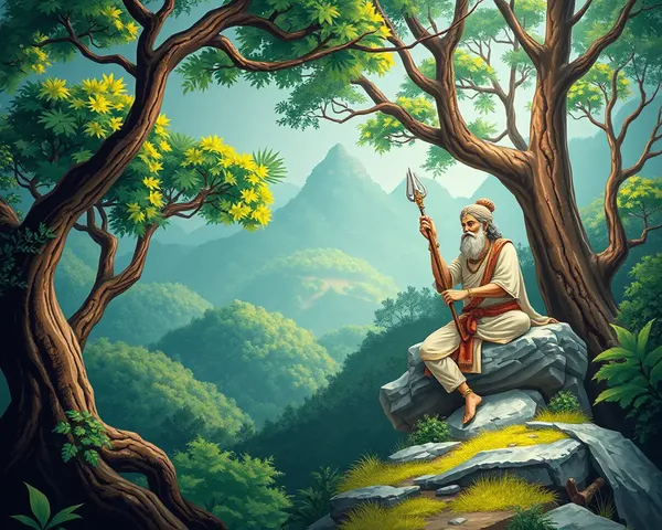 Valmiki in Forest Surroundings with Nature's Beauty