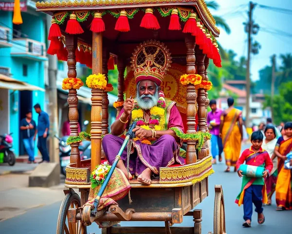 Vanniyar Man Drives Colorful Chariot in Kerala Procession