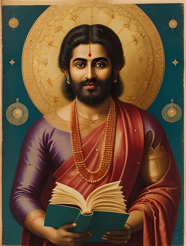 Varahamihira's Ancient Astronomical Manuscript with Knowledge Glow