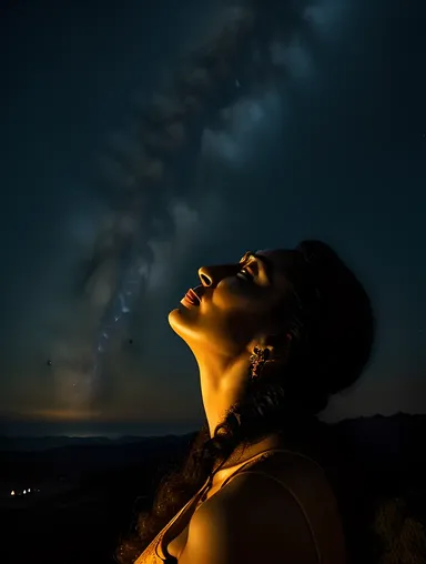 Varahamihira's Contemplative Gaze at the Night Sky