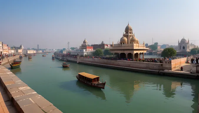 Varanasi's Holy Cityscape with Godly Landmark