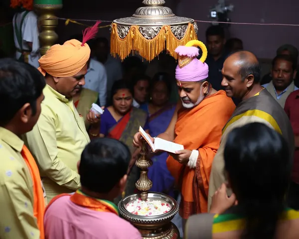 Varsha Leads Traditional Hindu Ritual with Shraddha Patrika and Vessel