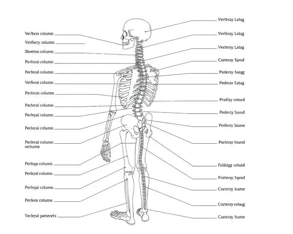 Vertebral Column and Spinal Cord Skeleton Diagram