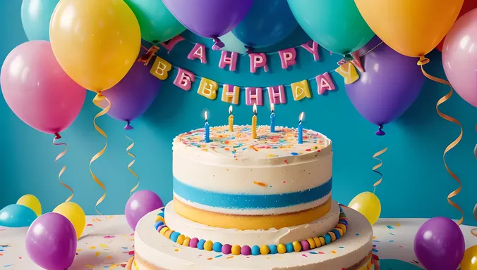 Vibrant Abstract Background with Colorful Birthday Celebration