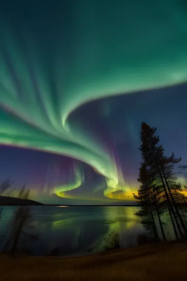 Vibrant Aurora Borealis Lights Up Night Sky Aaaaa