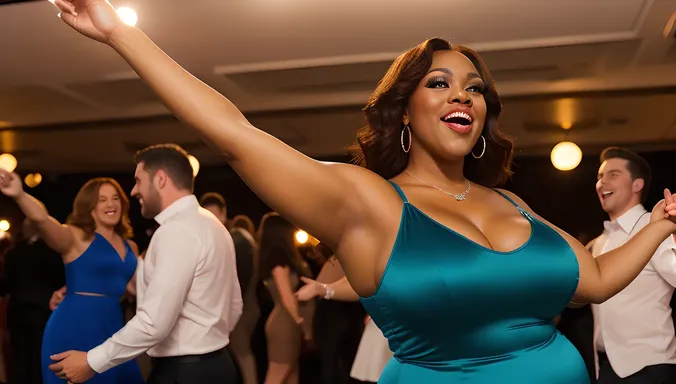 Vibrant BBW Dancing in HD Party Photo