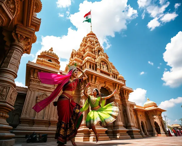 Vibrant Bollywood Dance Performance in Grand Indian Temple