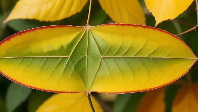 Vibrant Buke Leaf in Autumn Colors High-Definition