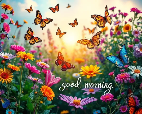 Vibrant Butterfly Garden Good Morning WhatsApp Free HD Image