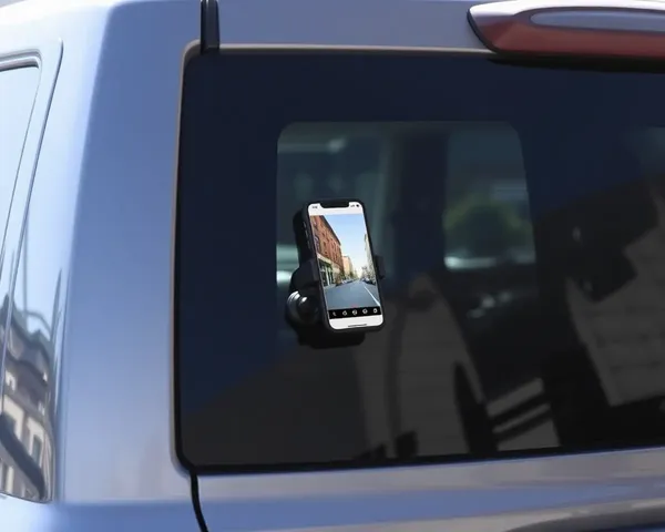 Vibrant City Street iPhone Wallpaper on Jeep Patriot Rear Window