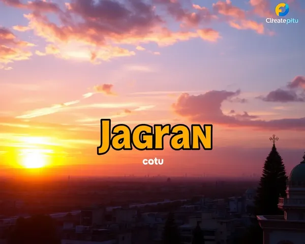 Vibrant Cityscape Sunset with Bold Jagran Banner Background