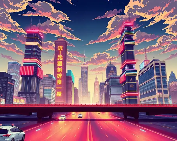 Vibrant Cityscape Wallpaper with Neon Lights HD