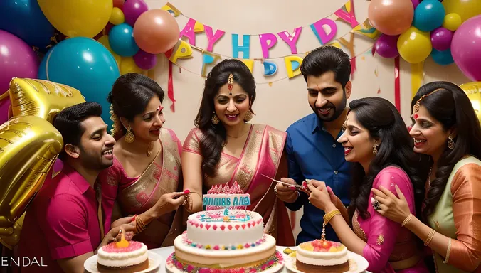 Vibrant Deshi Bhabhi Birthday Celebration with Family and Friends