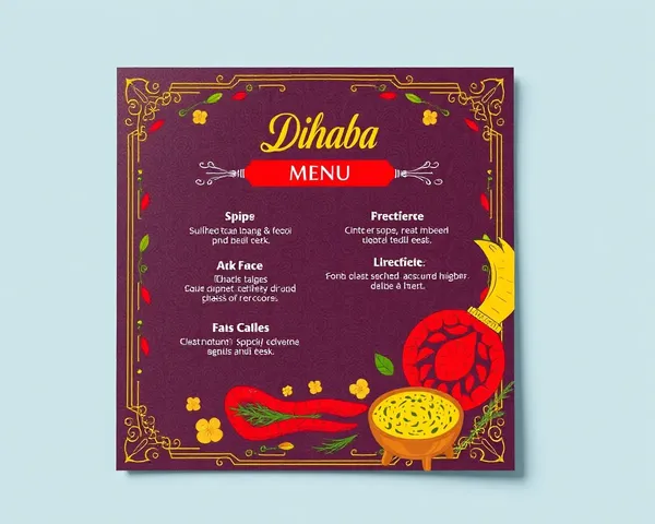 Vibrant Dhaba Menu Card Highlighting Spices and Herbs