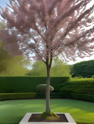 Vibrant Dicot Tree in Full Bloom with Lush Leaves