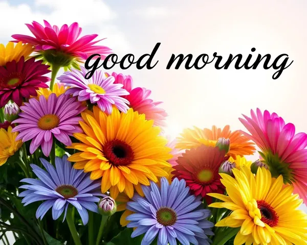 Vibrant Flowers and Sun Good Morning WhatsApp HD Image Download