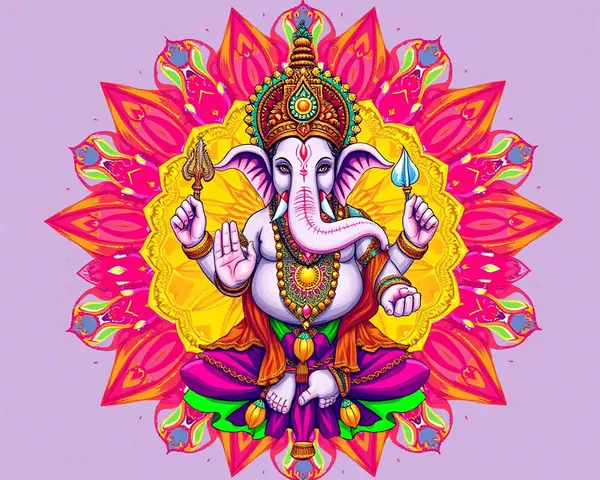 Vibrant Ganesha Illustration for Anant Chaturdashi Celebrations with Colors