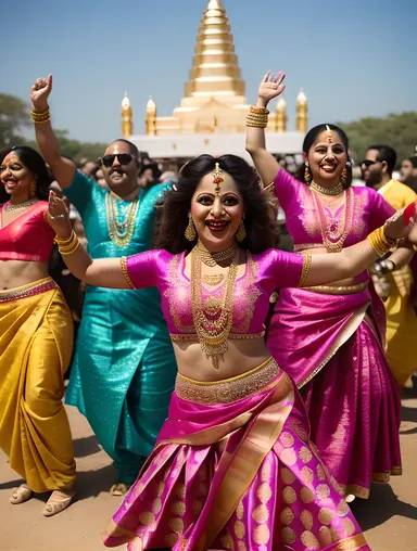 Vibrant Garba Dance at Shravanabelagola Temple Complex