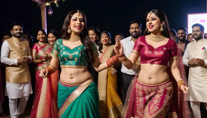 Vibrant Indian Bhabhi Dances at Wedding Celebration