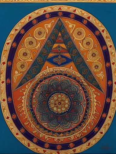Vibrant Indian Drum Design Pooram Logo with Unity Harmony