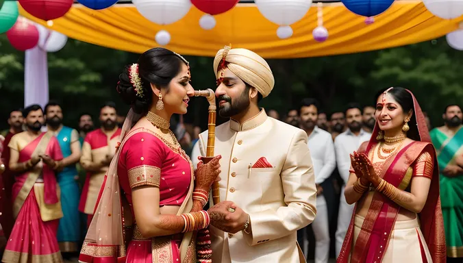 Vibrant Indian Wedding with Shehnai Player Centerstage