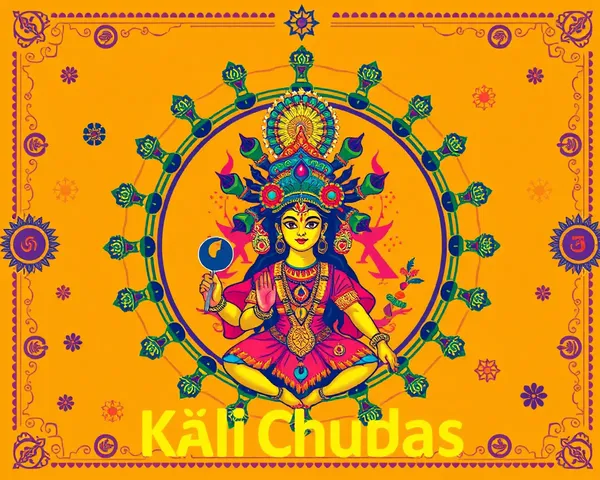 Vibrant Kali Chaudas Poster with Intricate Patterns and Symbols