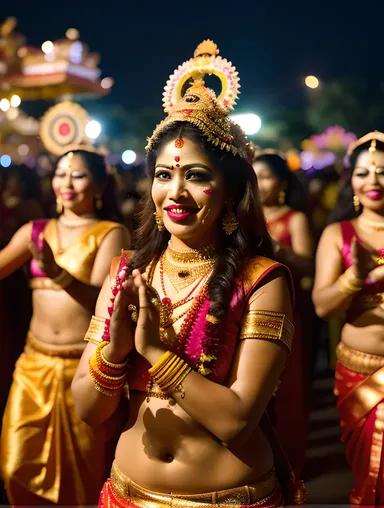 Vibrant Kaliamman Festival Celebration with Devotees and Offerings