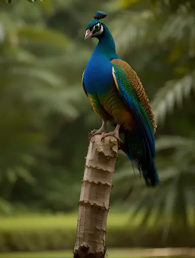 Vibrant Kushti-Inspired Peacock Wallpaper with Ornate Borders