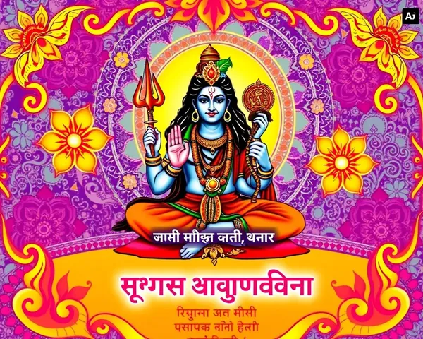Vibrant Maha Shivratri Invitation Card in Hindi with Lord Shiva and Goddess Parvati