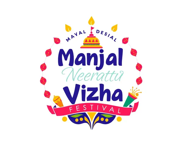 Vibrant Manjal Neerattu Vizha Festival Logo Design Concept