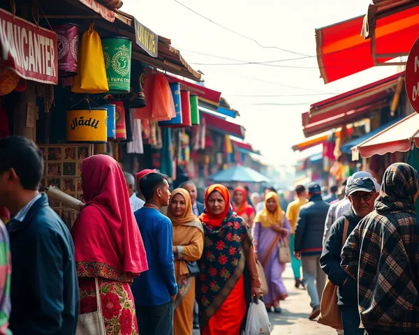 Vibrant Market Scene with 1280x720 Pixel Bright Warm Background