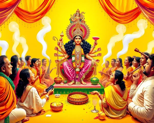 Vibrant Mata Jagran Ceremony with Goddess Durga Idol
