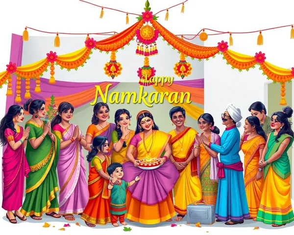 Vibrant Namkaran Celebration Illustration