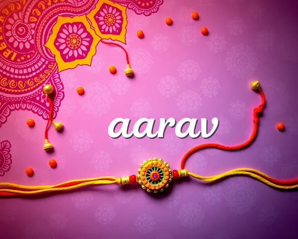 Vibrant Rakhi Wallpaper with Aarav's Name in Cursive Font