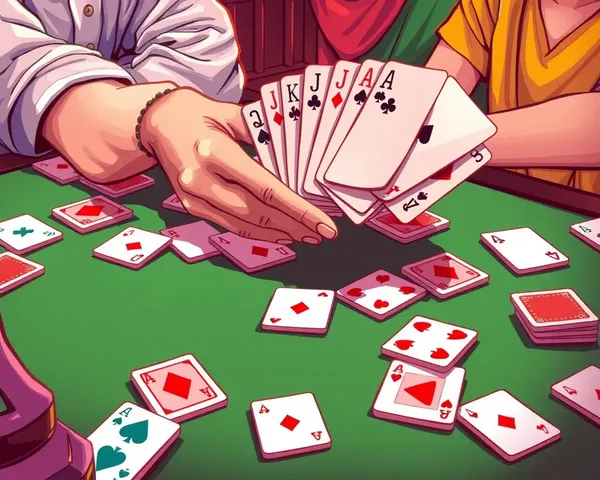 Vibrant Rummy Card Game Illustration in Warm Color Palette