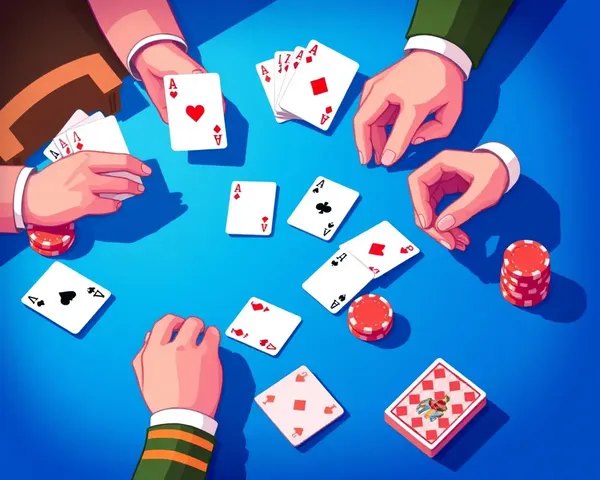 Vibrant Rummy Game on Bright Blue Background with Card Texture