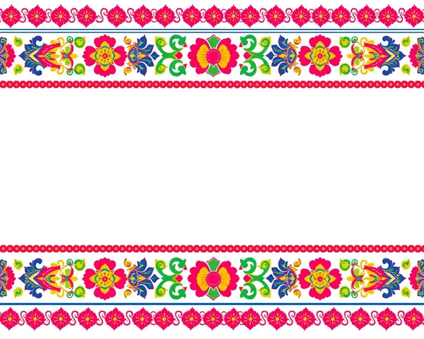 Vibrant Sambalpuri Border Design with Intricate Patterns PNG