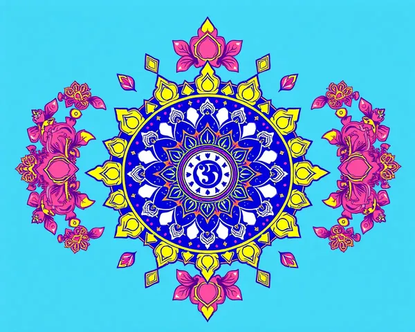 Vibrant Shanku Chakra Namam Illustration with Intricate Patterns.