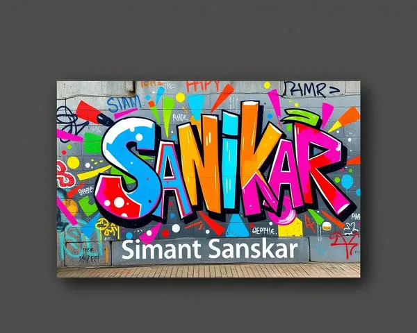 Vibrant Street Art Simant Sanskar Card Mural Design