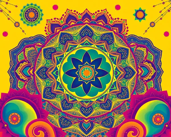 Vibrant Vastu Shanti Patrika Background with Intricate Patterns
